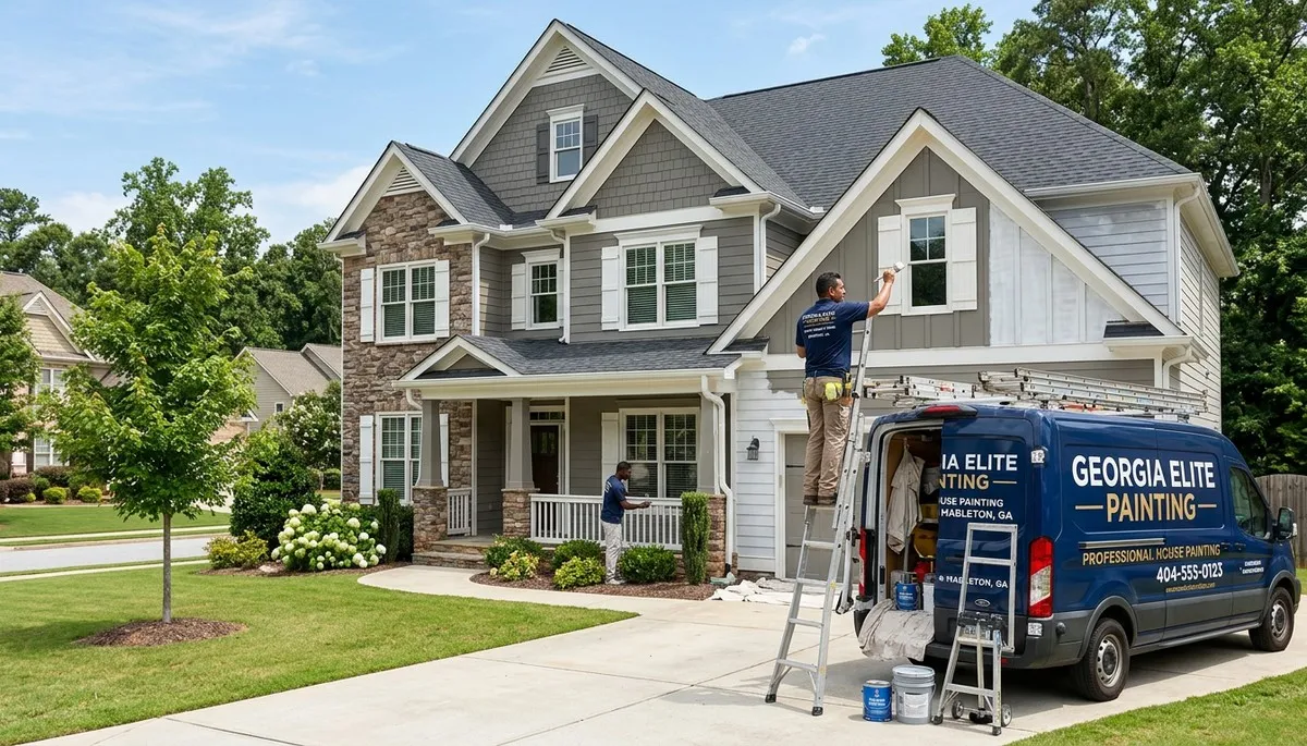 Professional exterior house painting service in Atlanta, GA by expert local painters