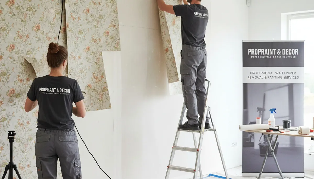 Professional wallpaper removal service in Atlanta GA preparing walls for new paint